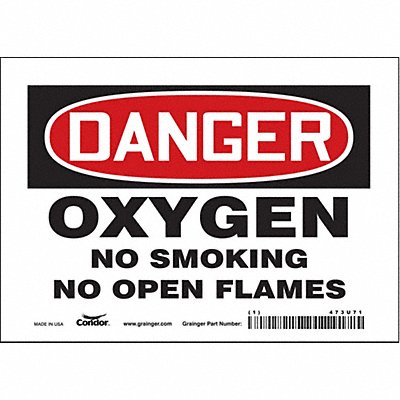 CONDOR 473U71 Safety Sign 5 inx7 in Vinyl