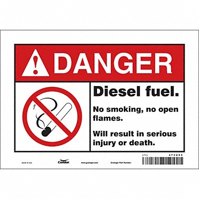 CONDOR 473U85 Safety Sign 7 inx10 in Vinyl