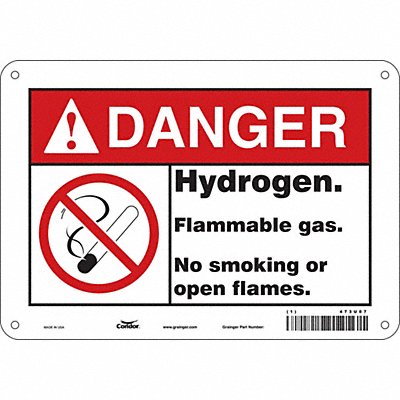 CONDOR 473U87 Safety Sign 7 in x 10 in Aluminum