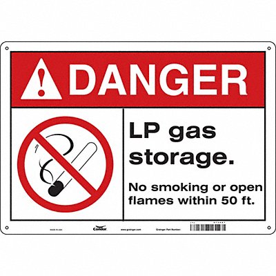 CONDOR 473V07 Safety Sign 14 inx20 in Polyethylene