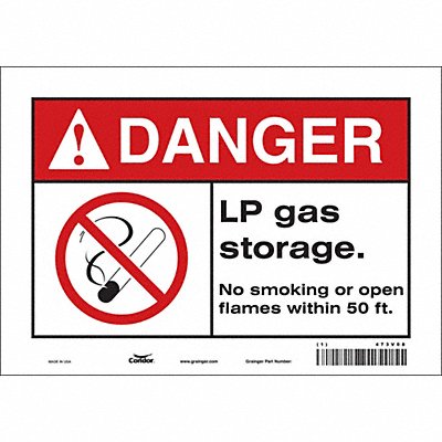CONDOR 473V08 Safety Sign 7 in x 10 in Vinyl