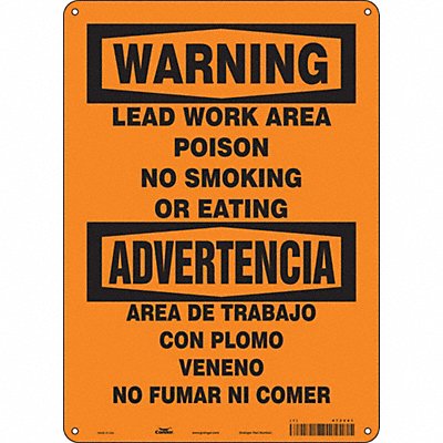 CONDOR 473V61 Safety Sign 14 inx10 in Aluminum