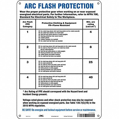 CONDOR 473V82 Safety Sign 14 inx10 in Polyethylene
