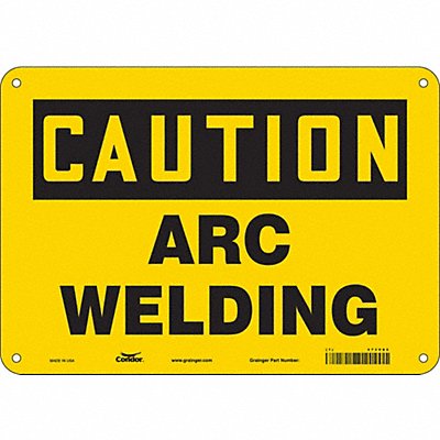 CONDOR 473V85 Safety Sign 7 in x 10 in Aluminum