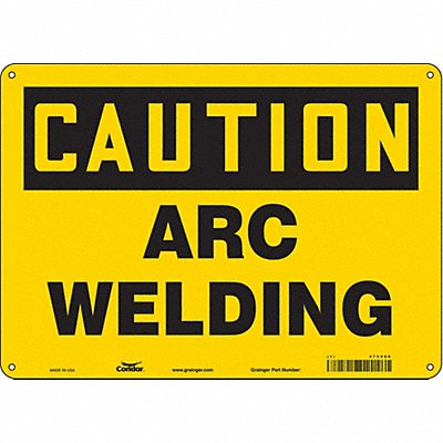 CONDOR 473V86 Safety Sign 10 in x 14 in Aluminum