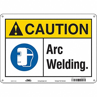 CONDOR 473V92 Safety Sign 10 in x 14 in Aluminum