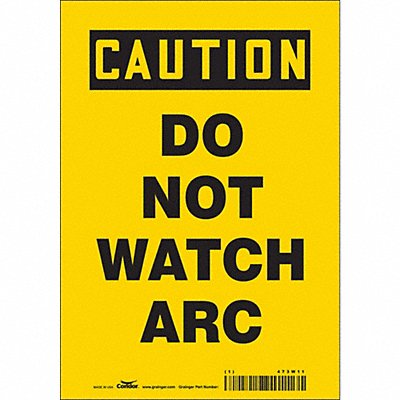 CONDOR 473W11 Safety Sign 10 inx7 in Vinyl
