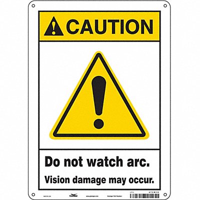 CONDOR 473W19 Safety Sign 14 in x 10 in Polyethylene