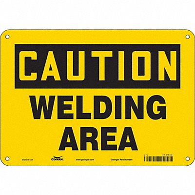 CONDOR 473W24 Safety Sign 7 in x 10 in Aluminum