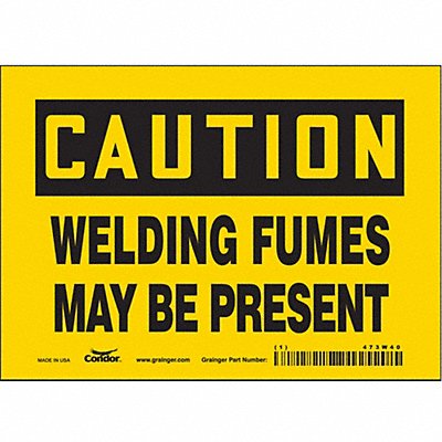 CONDOR 473W40 Safety Sign 5 in x 7 in Vinyl