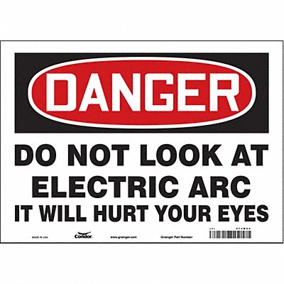 CONDOR 473W54 Safety Sign 10 in x 14 in Vinyl