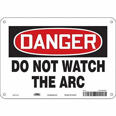 CONDOR 473X01 Safety Sign 7 in x 10 in Aluminum