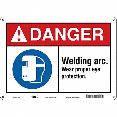 CONDOR 473X22 Safety Sign 10 in x 14 in Aluminum