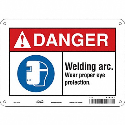 CONDOR 473X23 Safety Sign 7 inx10 in Polyethylene