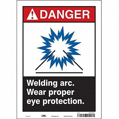 CONDOR 473X32 Safety Sign 14 inx10 in Vinyl