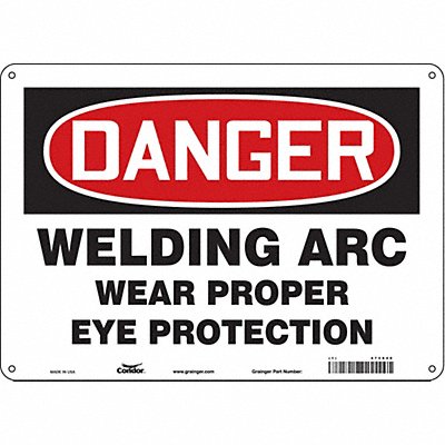 CONDOR 473X40 Safety Sign 10 inx14 in Aluminum