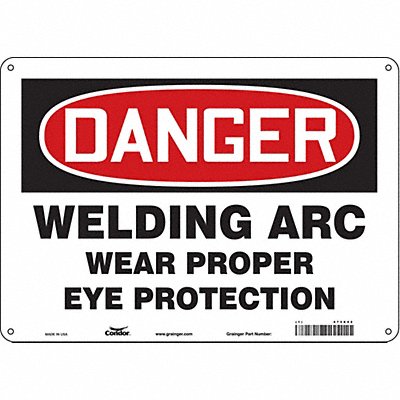 CONDOR 473X42 Safety Sign 10 inx14 in Polyethylene
