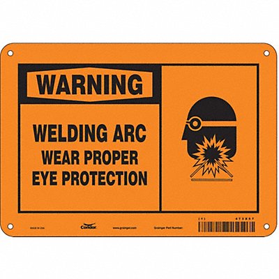 CONDOR 473X57 Safety Sign 7 in x 10 in Aluminum