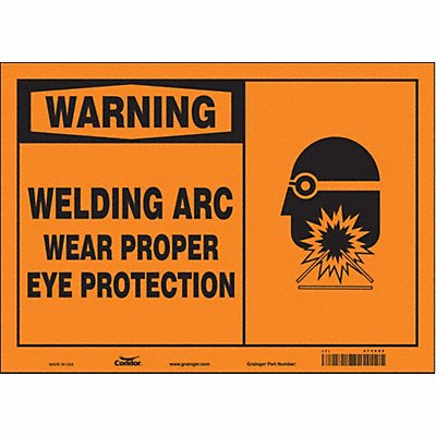 CONDOR 473X62 Safety Sign 10 in x 14 in Vinyl