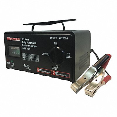 WESTWARD 473X80 Charger For 6/12V Battery 1.3A Input