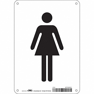 CONDOR 473X81 Safety Sign 10 in x 7 in Aluminum