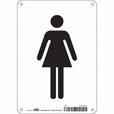 CONDOR 473X83 Safety Sign 10 in x 7 in Polyethylene