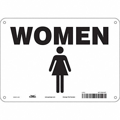 CONDOR 473X87 Safety Sign 10 in x 7 in Aluminum