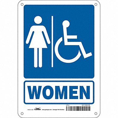CONDOR 473X99 Safety Sign 10 in x 7 in Aluminum