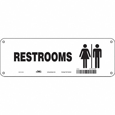 CONDOR 473Y59 Safety Sign 4 in x 12 in Polyethylene