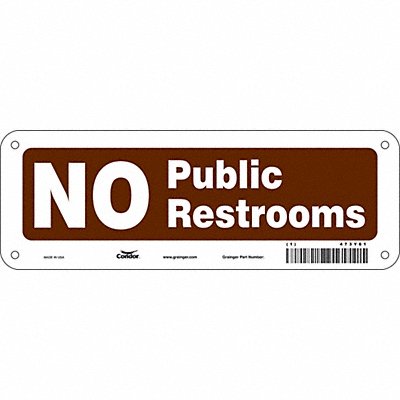 CONDOR 473Y61 Safety Sign 3 1/2 in x 10 in Aluminum