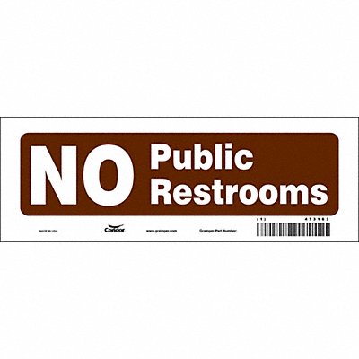 CONDOR 473Y63 Safety Sign 3 1/2 in x 10 in Vinyl