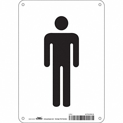 CONDOR 473Z22 Safety Sign 10 in x 7 in Polyethylene