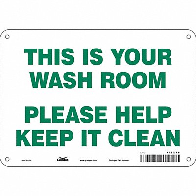 CONDOR 473Z96 Safety Sign 7 in x 10 in Aluminum