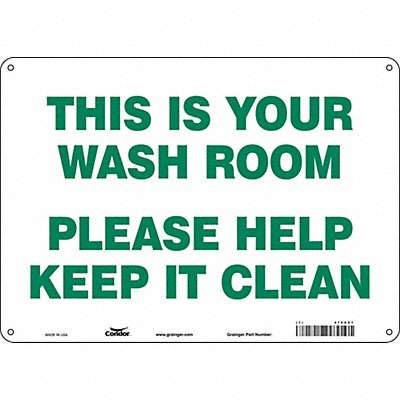 CONDOR 474A01 Safety Sign 10 in x 14 in Polyethylene