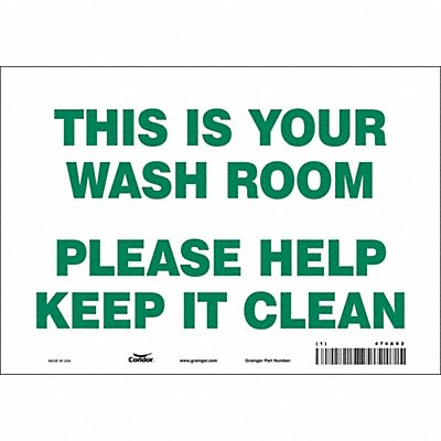 CONDOR 474A02 Safety Sign 7 in x 10 in Vinyl