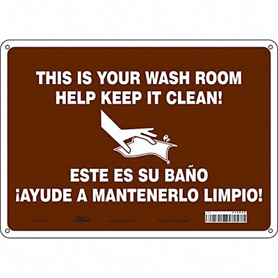 CONDOR 474A20 Safety Sign 10 in x 14 in Polyethylene