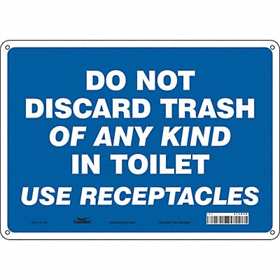 CONDOR 474A26 Safety Sign 10 in x 14 in Polyethylene