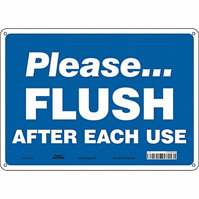 CONDOR 474A44 Safety Sign 10 in x 14 in Polyethylene