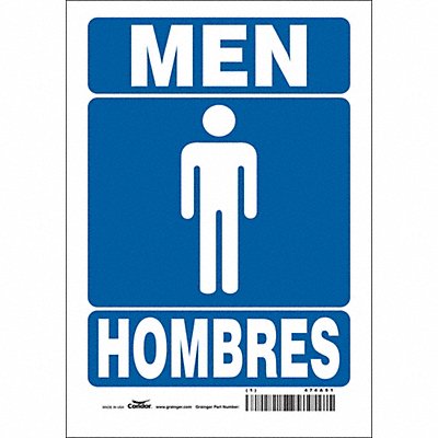 CONDOR 474A51 Safety Sign 10 in x 7 in Vinyl