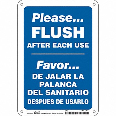 CONDOR 474A67 Safety Sign 10 in x 7 in Polyethylene