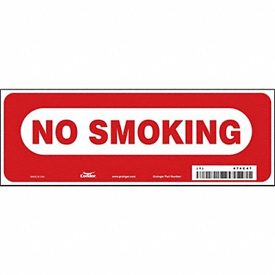 CONDOR 474C47 Safety Sign 3.5in x 10in Vinyl
