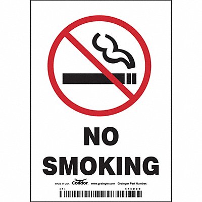 CONDOR 474D09 J7014 Safety Sign 5 inx3 1/2 in Vinyl