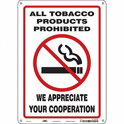 CONDOR 474D85 Safety Sign 14 inx10 in Aluminum
