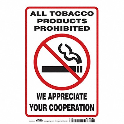 CONDOR 474D88 Safety Sign 10 inx7 in Vinyl