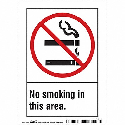 CONDOR 474G54 Safety Sign 7 in x 5 in Vinyl