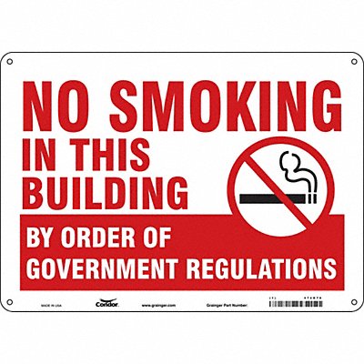 CONDOR 474G76 Safety Sign 10 in x 14 in Aluminum