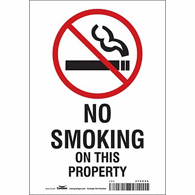 CONDOR 474H29 Safety Sign 10 in x 7 in Vinyl