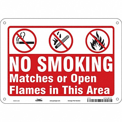 CONDOR 474H31 Safety Sign 7 in x 10 in Aluminum