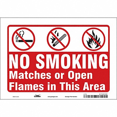 CONDOR 474H35 Safety Sign 7 in x 10 in Vinyl