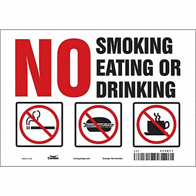 CONDOR 474H77 Safety Sign 7 in x 10 in Vinyl